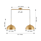 ZUN Industrial Modern Copper Color Double Pendant Light – Adjustable Ceiling Hanging Lamp with Bright W1340P251922