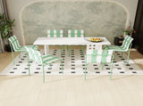 Holiday - 4-Pack Modern Striped Color Block Chairs - Waterproof PP Seat & Sturdy Metal Legs, W3450P447386