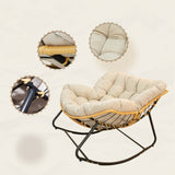 Larger Outdoor Rocking Patio Egg Rocking Indoor Papasan Rattan Wicker Lounge W2887P335742
