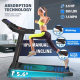 Walking Pad Treadmill Treadmills for Home Folding Treadmill with Incline 3 HP Quiet Brushless, 48911550