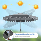 10 Feet Patio Umbrella with Crank Tilt Adjustment - Gray 50242694