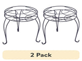 (2 pack) 13IN Round Matte Black Metal Plant Stand 04418743