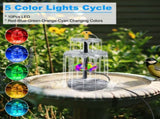 Solar Powered Water Fountain Pump with Battery Backup, 6W Solar Panel, IP68 Waterproof, Adjustable 67224188