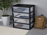 (2 pack) Wide 4 Drawer Tower, Plastic Storage Organizer with Removable Clear Bins, Easy to Assemble 51815034
