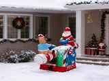 4.7 FT Lighted Christmas Inflatable Decoration, Large Motorized Seesaw with Santa and Reindeer, 76233544