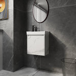 ZUN 20" Wall-Mounted Bathroom Vanity with Ceramic Sink, Storage Cabinet with Doors,Bathroom Cabinet Set W1972P196393