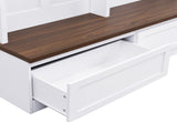Farmhouse 4-in-1 Hall Tree with Wood Grain Bench, Mudroom Versatile Coat Rack with 2 Large Drawer, 95351999