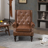 COOLMORE Wood Frame Armchair, Modern Accent Chair Lounge Chair with Sturdy Wood Legs for Living Room W395109980