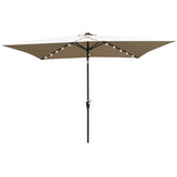 ZUN 10 x 6.5t Rectangular Patio Solar LED Lighted Outdoor Umbrellas with Crank and Push Button Tilt for 81526358