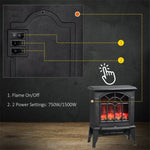 ZUN 750W/1500W 18 inch Electric Fireplace Heater-black （Prohibited by WalMart） 74207341