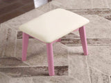 Liannon Contemporary Wood Vanity and Stool Set, Pink T2574P164237