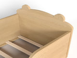 Toddler Floor Bed Frame, Cot Bed for Boys and Girls Ages 3-6, Bear Shape Toddler Bed,Natural W1580P373255
