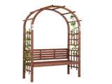 6.8FT Wooden Arch with Bench for 2 People, Garden Arbor Trellis for Climbing Plant, Outdoor Garden 45167826