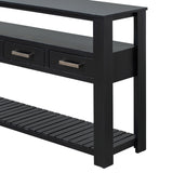 U_STYLE Modern Console Table Sofa Table for Living Room with 4 Drawers and 2 Shelves GL-N711P234484B
