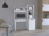 Carson Computer Desk with Hutch, Single Door Cabinet, Expansive Work Surface and 3-Tier Storage B070P188876