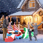 ZUN 7 FT Lighted Christmas Inflatable Decoration, Inflatable Gnomes Pulling Christmas Tree, Funny Blow 11844148