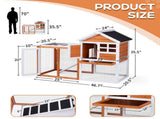 Wooden Rabbit Hutch Outdoor Chicken Coop Indoor Bunny Cage with Run, Guinea Pig House Pet House with 10952534