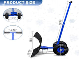 29 x 18in Adjustable T-Handle Snow Plow with Inflatable Wheels, Heavy Duty Human-Powered Manual Snow 89149481