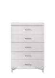 White 5-Drawer Chest with Metal Legs B062P209024