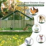 ZUN Large Metal Chicken Coop, Walk-in Chicken Run,Galvanized Wire Poultry Chicken Hen Pen Cage, Rabbits W2505P184736