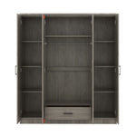 ZUN 4-Door Wardrobe with 1 Drawer, Gray 97453152