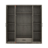 ZUN 4-Door Wardrobe with 1 Drawer, Gray 97453152