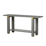 U_Style 62.9" Modern Minimalist Console Table, Solid Wood Entryway Sofa Table with Metal Accents, N711P289140E