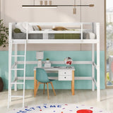 ZUN Solid Wood Twin Size Loft Bed with Ladder 67814583