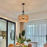 Boho Hemp Rope Pendant Light, Hand-Woven Jute Hanging Lamp with Adjustable Chain, Natural Rope Shade W1340P241300