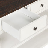 48'' Solid Pine Wood Top Console Table, Modern Entryway Sofa Side Table with 3 Storage Drawers and 2 W120246668