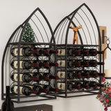 Sailboat Shaped Wine Cabinet Rack, 2 Piece Display Rack, Freestanding Wine Cabinet with Bottle W2167P221167