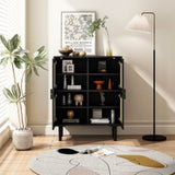 4-Doors Rattan Mesh Storage Cabinet, Sideboard with Eight Storage Spaces, for Entryway, Living Room, W757P198555