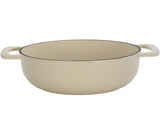 Cast iron 7.5QT cooking pot - Ceramic white - Includes two silicone gloves - Enamel pot 21072986