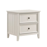 ZUN Classic White Finish Bedroom Nightstand of 2 Drawers Storage 1pc Modern Furniture Farmhouse Style B011P176912