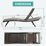 2-Piece Aluminum Wicker Outdoor Chaise Lounge W1859P360203