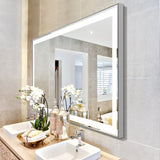 48x24 inch LED Bathroom Vanity Mirror Wall Mounted Adjustable White/Warm/Natural Lights Anti-Fog W70832310