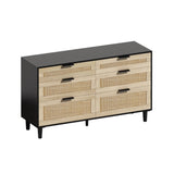 51" Rattan Dresser for Bedroom, 6 Drawer Dresser, Clothes Storage Cabinet for Bedroom, Metal W757P209508