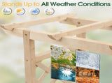 43.5*17.5*44.5 In Fir With Arched Lattice Raised Garden Bed Wooden Planting Frame Natural 76525106