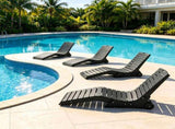 HDPE In-Pool Lounge Chair with Rear Rolling Wheels, 450 LBS Capacity S-Curve Ergonomic Pool Chaise 61390513