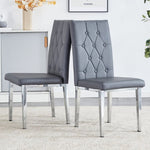 ZUN 2 piece set of gray armless dining chairs brings a touch of elegance and mystery to the dining area W1151132026