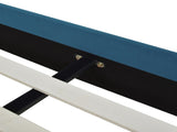 Aspen Vertical Tufted Modern Headboard Platform Bed Set, Queen, Satin Teal Blue Velvet B2719P238506