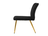 Modern Black teddy wool dining chair, upholstered chair with fabric accent side chair with W210127518