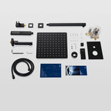 Male NPT Folding Bathtub Shower Faucet, Rain Shower Head System with Bath Tub Faucet Set and 01791778