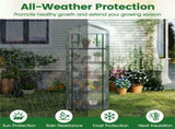 White 5-Tier Mini Greenhouse with PE Grid Cover, Tool-Free Assembly Portable Grow Tent for Indoor 08901361