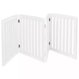 24" Folding Freestanding Wood Pet Dog 4 Panel Safety Gate - White 41147664