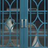 63" TV Stand, Sideboard Buffet ,Storage Cabinet, Teal Blue W96570012