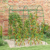 Outdoor Metal Garden Trellis with Climbing Net,57" x 66" x 81", Green 02505931