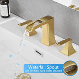 Bathroom Faucets for Sink 3 Hole Nickel Gold 8 inch Widespread Bathroom Sink Faucet with Pop Up W1932P181974