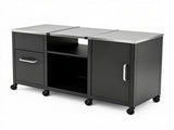 59 Inch Multi-Use Outdoor BBQ Grill Prep Table with Removable Storage Shelves, 8 Rolling Lockable 58272012