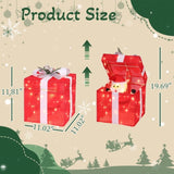 12in Motorized Pop-up Gift Box with Santa, Outdoor Christmas Decorations with Motor & 60 LED Lights, 64899974